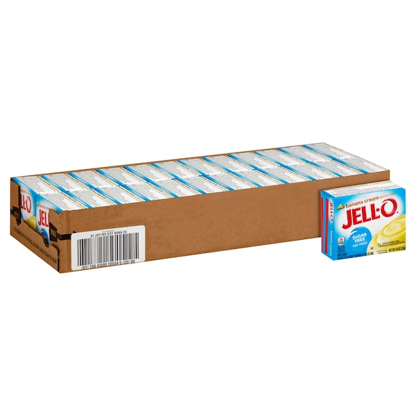 Jell-O Jell-O Sugar And Fat Free Banana Cream Instant Pudding .9 oz., PK24 10043000205546 - main